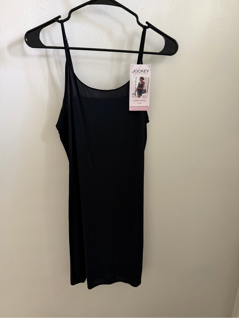 Jockey Black Slip with Adjustable Spaghetti Straps